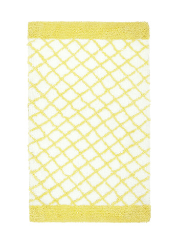 Geel & witte badmat