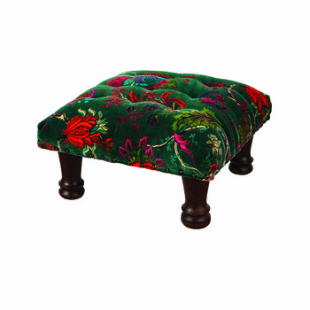 Voetenbankje met bloemenprint