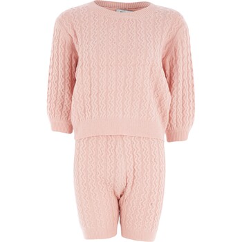 Gebreide roze lounge set