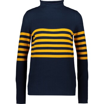 Navy blauw trui met gele strepen