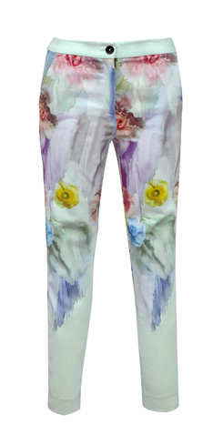 Cigarette broek met bloem patroon