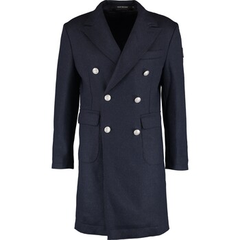 Navy blauwe wollen jas
