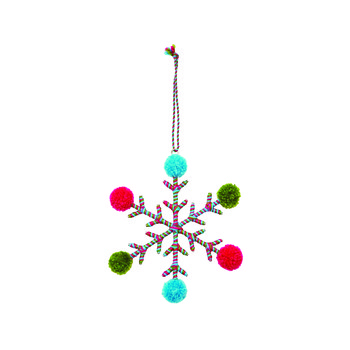 Pom pom sneeuwvlokje (set van 2)