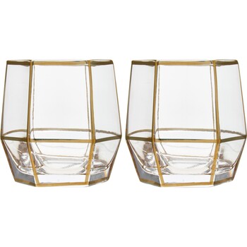 Twee tumbler glazen met goud accent