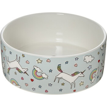 aqua unicorn pet bowl